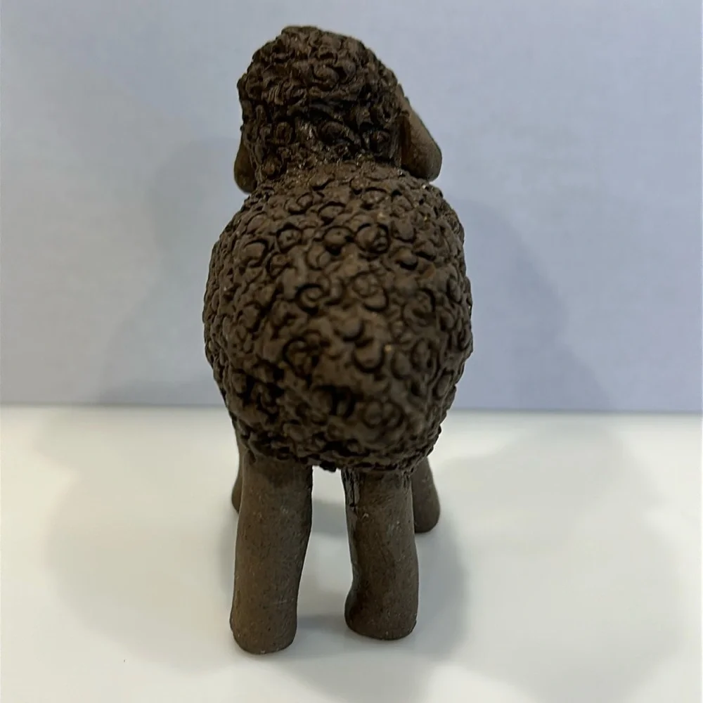 HANDMADE Clay Sheep Sculpture Figurine 2.5”